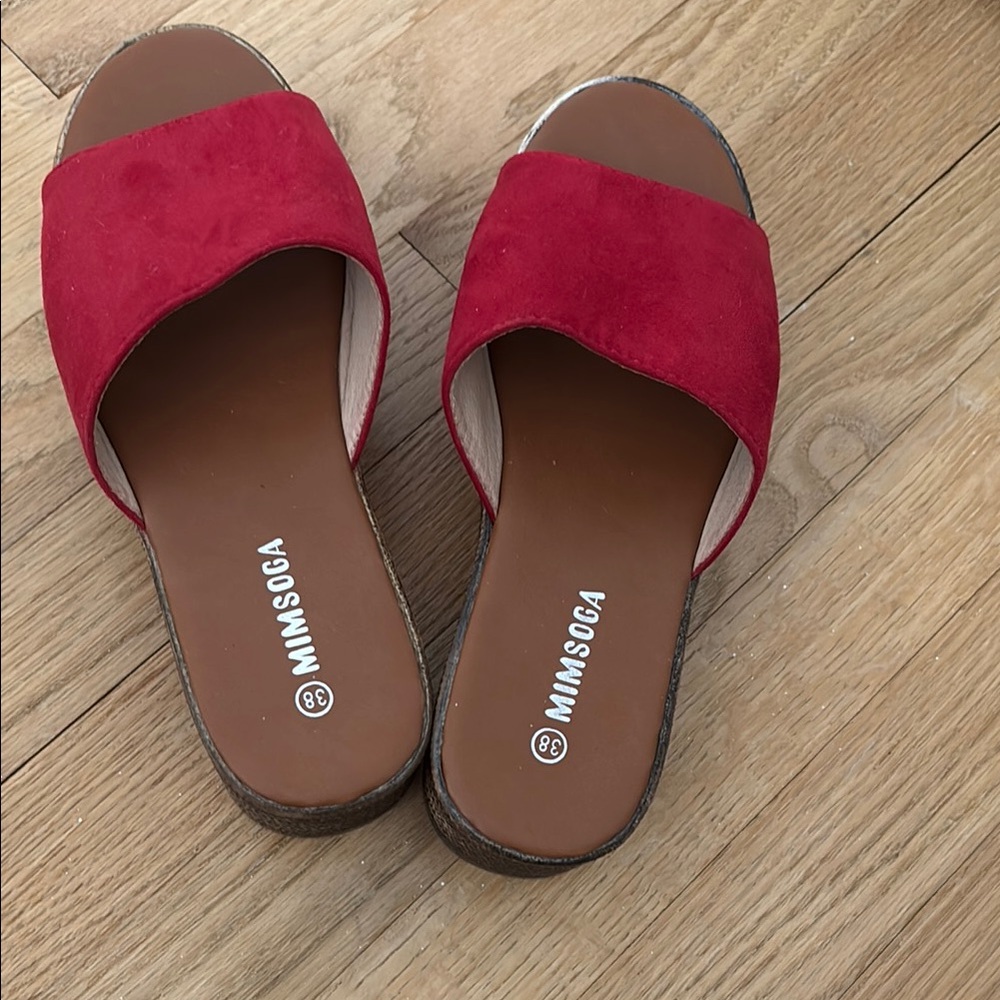 Women's Red Slide Sandals